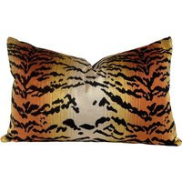 Luxury Tiger Silk Velvet Pillow in Gold. Lumbar Cover | Etsy (US)