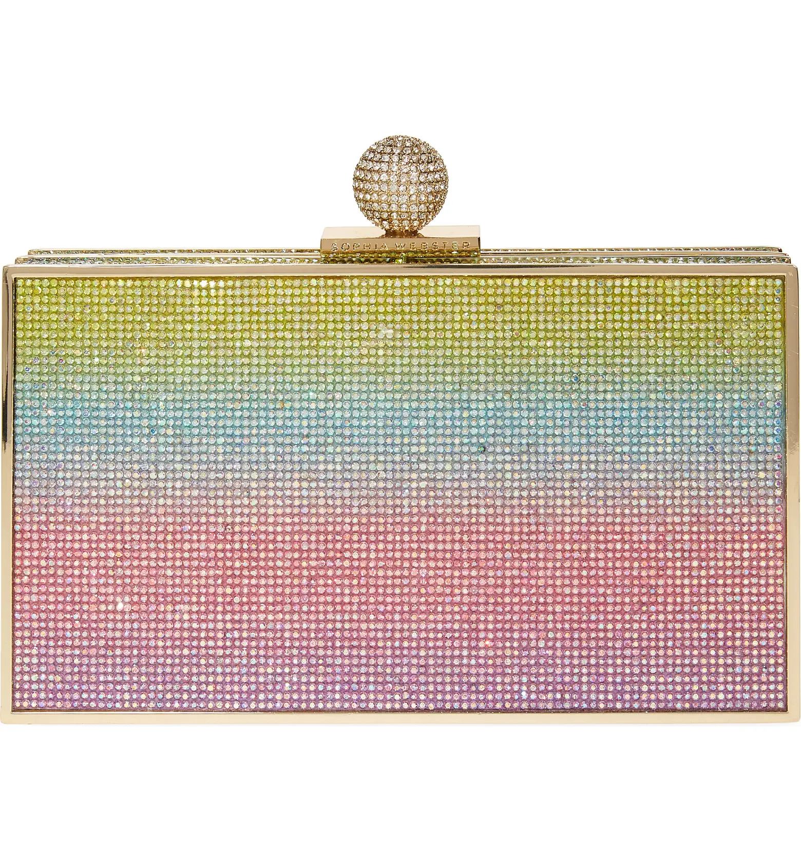 Clara Rainbow Crystal Box Clutch | Nordstrom