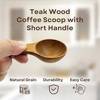 2 Pieces Small Wooden Spoon, Short Handle Teak Wood Scoops for Coffee Beans Tea Salt Sugar for Sp... | Amazon (US)