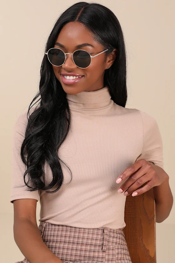 Agreed Gold Round Sunglasses | Lulus