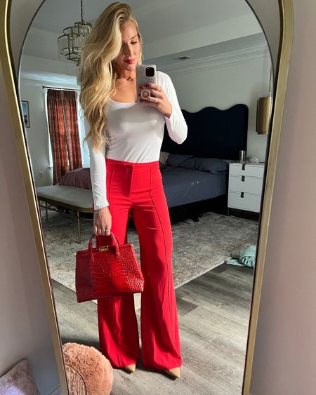 Because red is the color of the season. See how I styled these wide leg red statement pants 

#LTKMostLoved #LTKworkwear #LTKstyletip