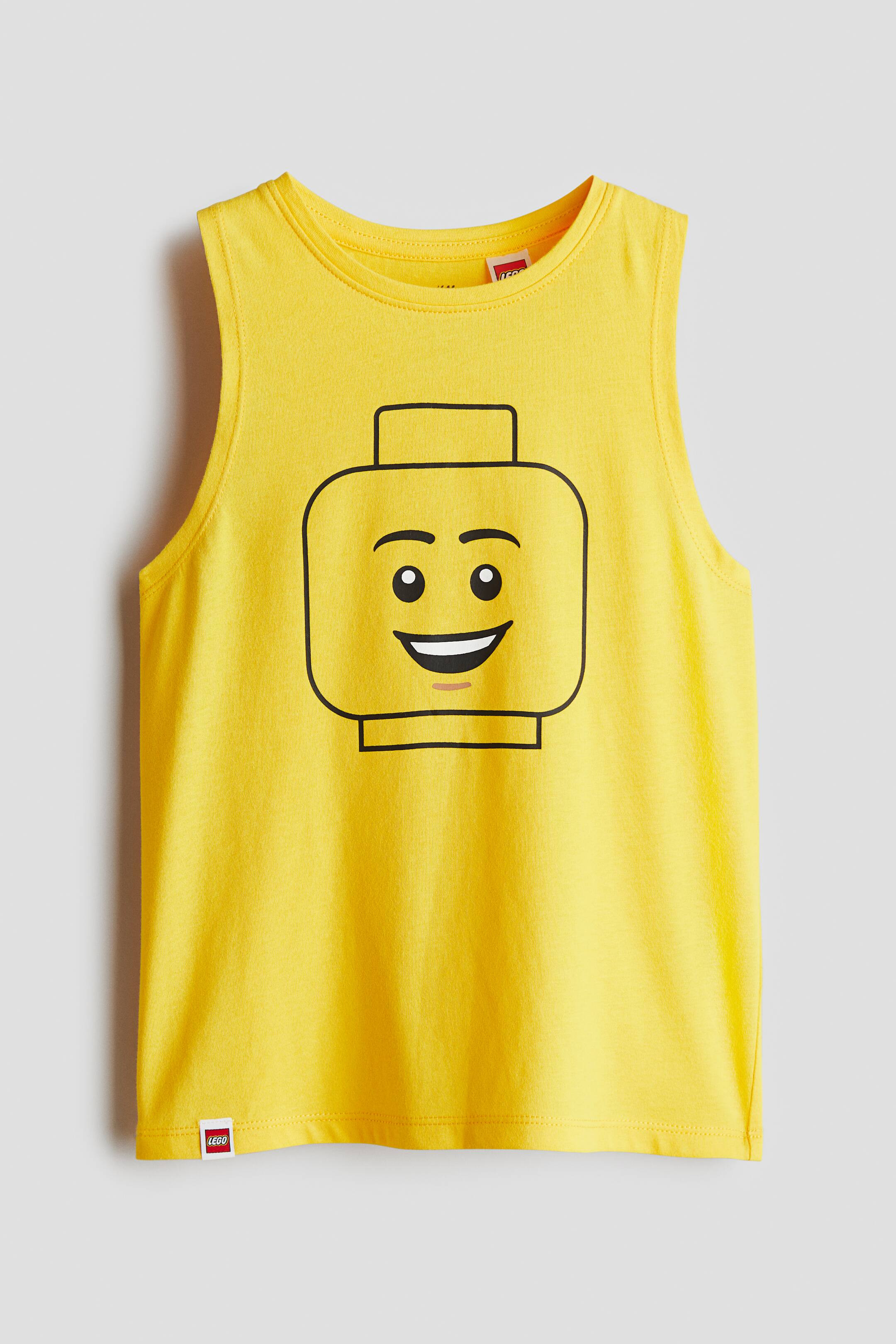 Tank Top with Printed Motif - Yellow/LEGO - Kids | H&M US | H&M (US + CA)