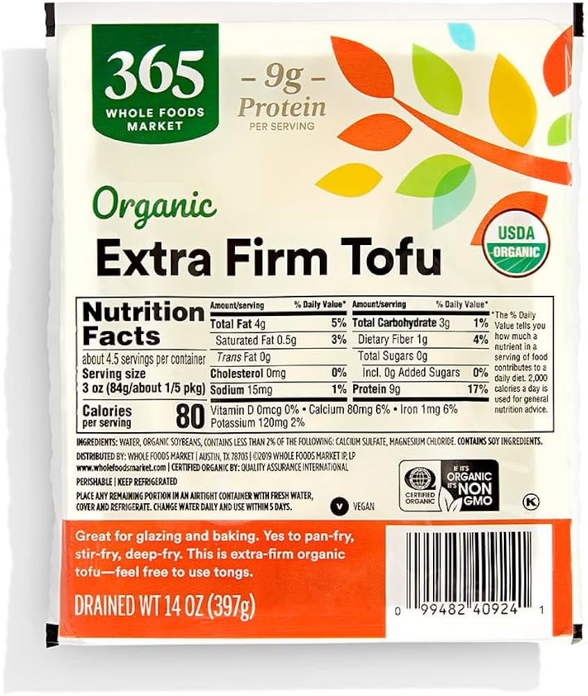365 by Whole Foods Market, Organic Extra Firm Tofu, 14 oz | Amazon (US)