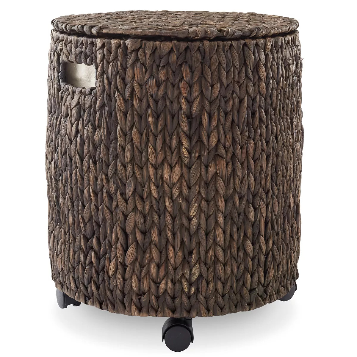 Casafield Rolling Storage Basket, Handwoven Hyacinth Rolling Hamper with Lid, Storage Bin on Whee... | Target