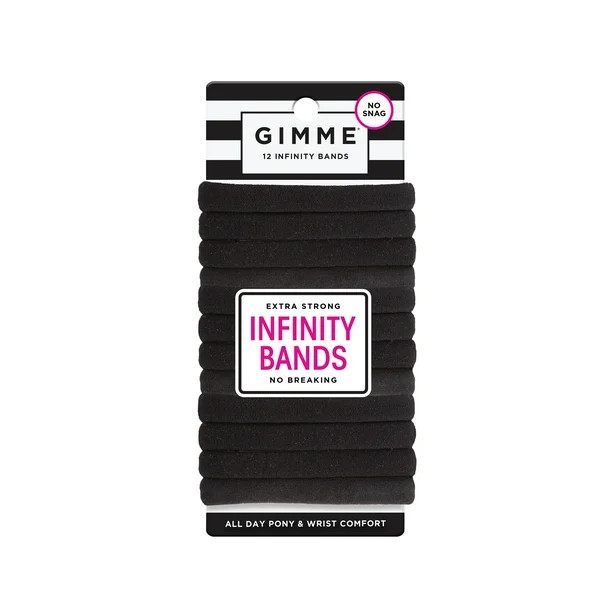 Gimme Medium Fit Ponytail Holder Hair Tie, Black, 12 Ct | Walmart (US)