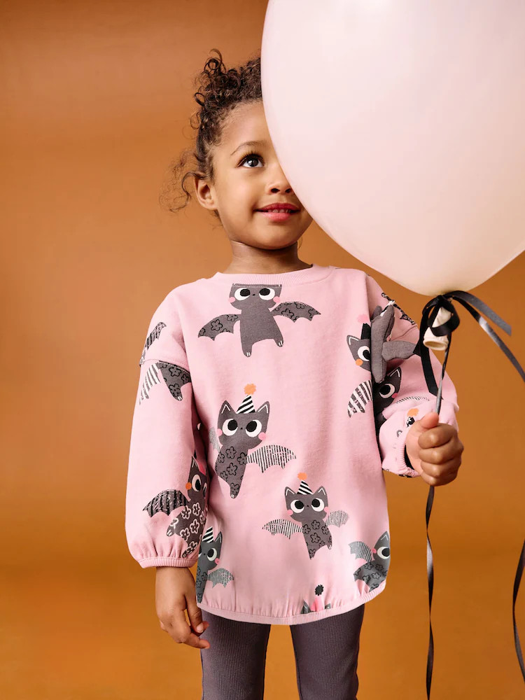 Buy Pink Halloween Padded Bat Long Sleeve Top and Flare Set (3mths-7yrs) from Next USA | Next US