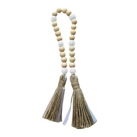Wood Beads Garland with Tassels, Easter Decor Farmhouse Country Style Rustic Wall Hanging Rae Dunn T | Walmart (US)