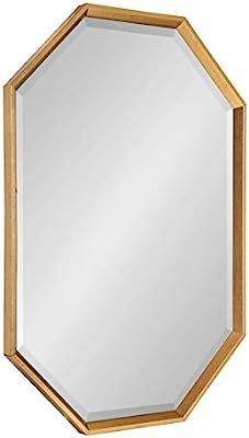 Kate and Laurel Calter Large Elongated Octagon Frame Wall Mirror, 25.5 x 37.5, Gold | Amazon (US)