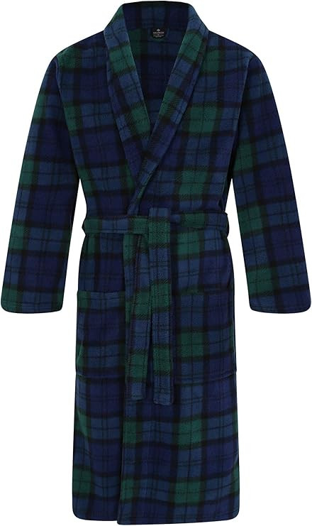 John Christian Men's Fleece Robe, Scottish Black Watch Tartan | Amazon (US)