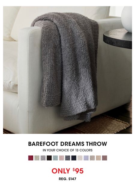Barefoot dreams blanket on sale under $100 for Black Friday. Comes in 13 colors and would make a green gift. 

#LTKhome #LTKunder100 #LTKGiftGuide