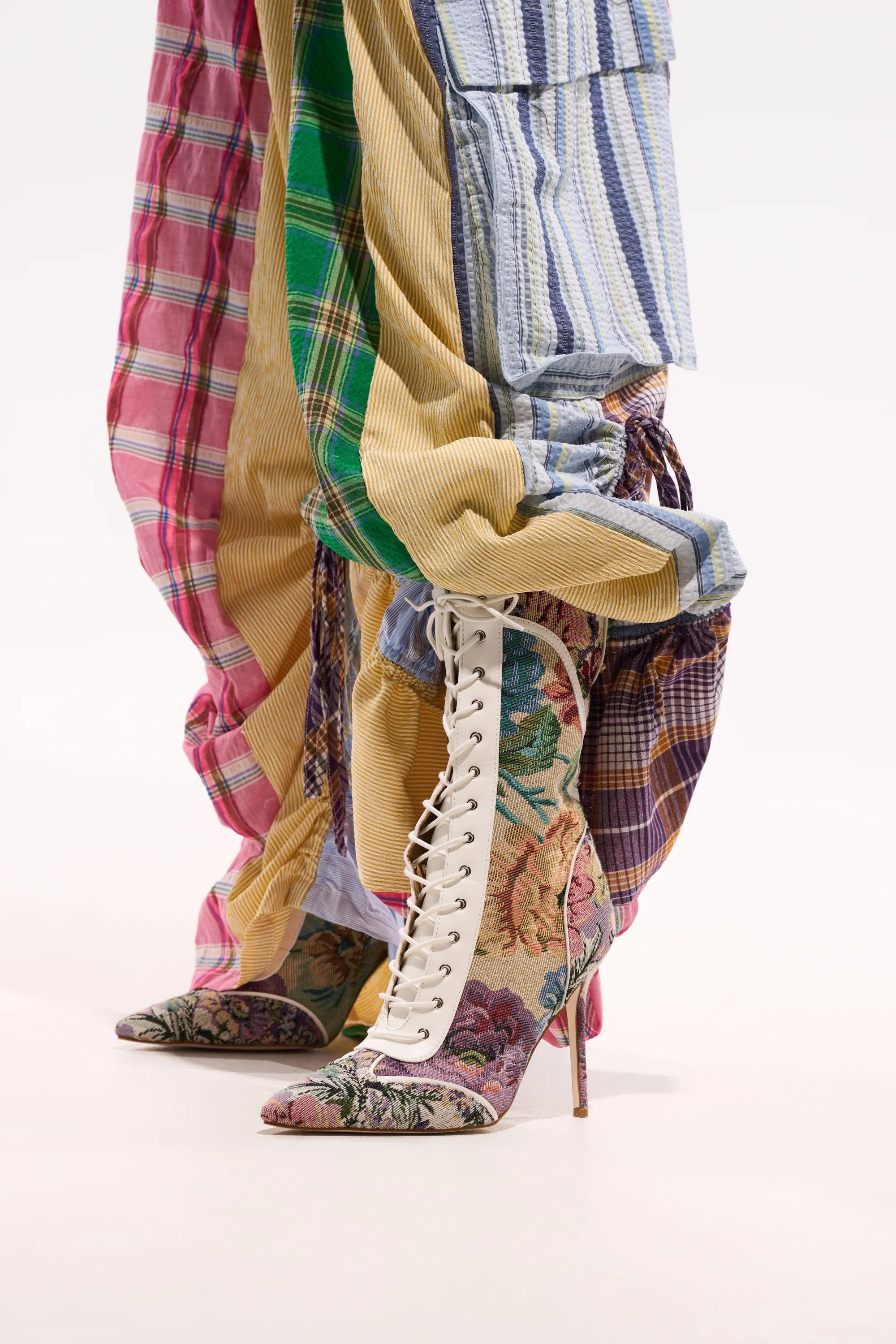 AKIRA GOLD ZOLA MULTI FLORAL STILETTO BOOTIE | AKIRA