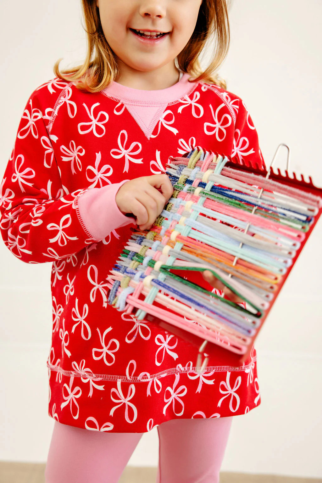 Cassidy Comfy Crewneck - Bustling Bows with Hamptons Hot Pink | The Beaufort Bonnet Company