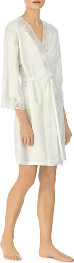Lauren Ralph Lauren Lace Trim Satin Robe | Nordstrom | Nordstrom