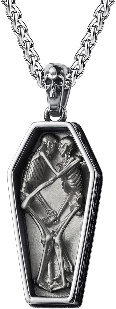 Skull Necklace for Men Stainless Steel Gothic Punk Emo Biker Necklace Jewelry for Men 60cm | Amazon (US)