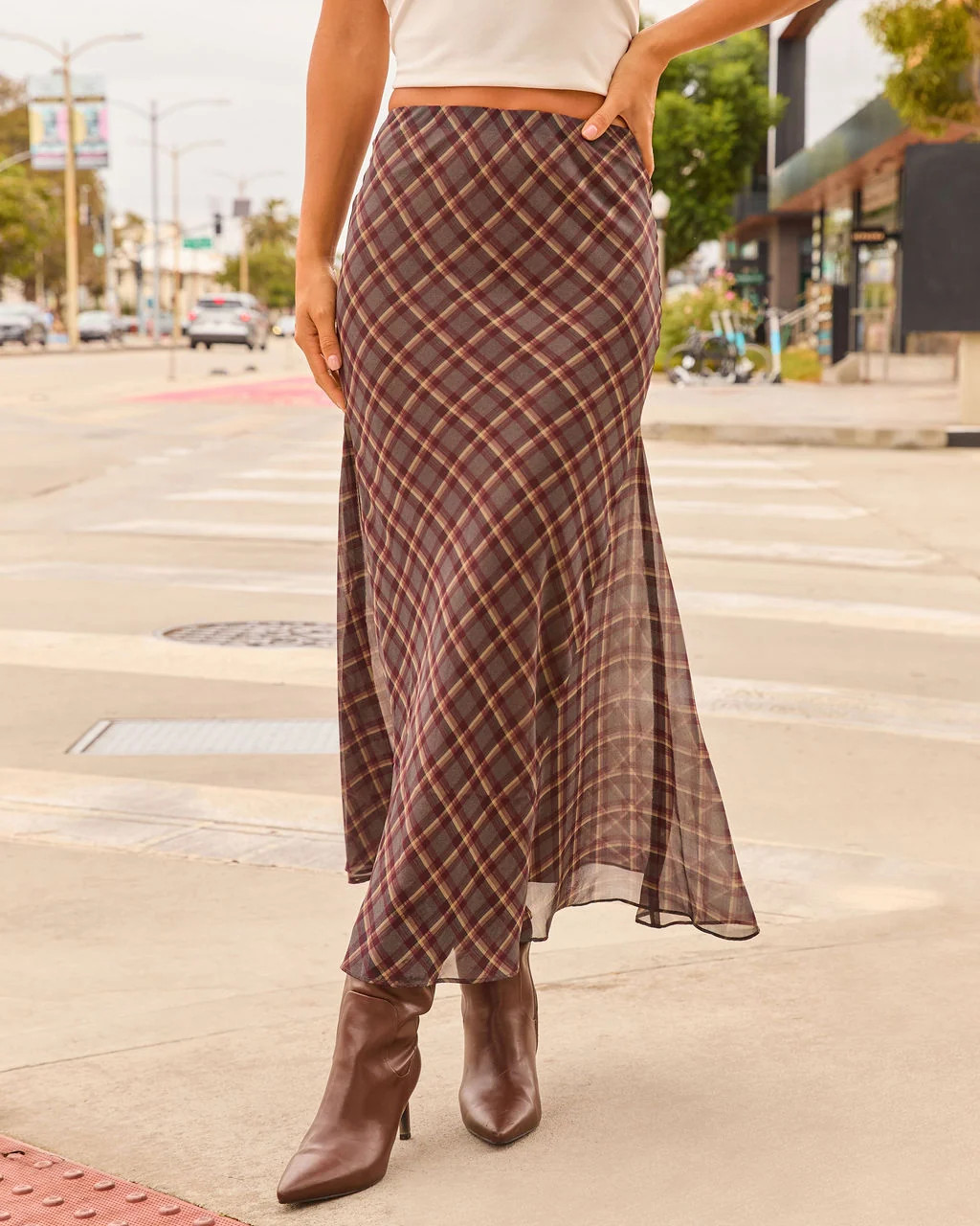Fall Classic Plaid Maxi Skirt | VICI