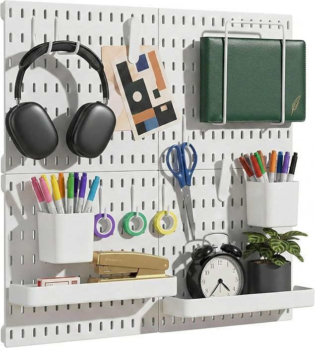 Keepo Peg Board Wall Organizer – Plastic Pegboard Panels, Modular Peg Board Storage System for ... | Amazon (US)