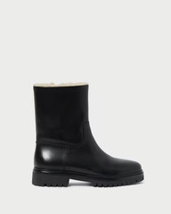 Damian Black Leather Lug Sole Boot | Loeffler Randall