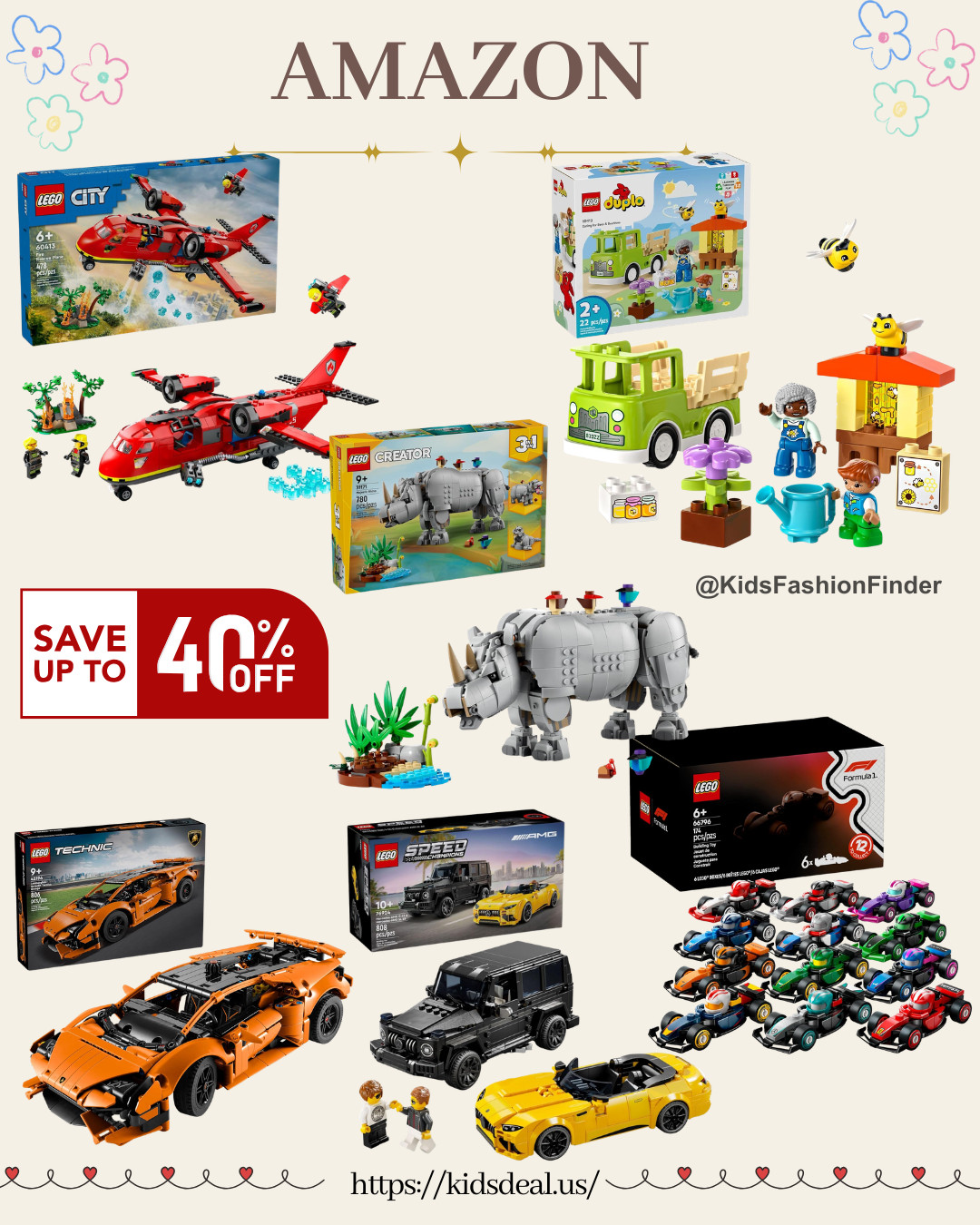 LEGO deals you don’t want to miss 🧱🔥

Up to 40% OFF — starting from $13.99 🙌

🚒 Fire rescue plane
🏎️ Technic Lamborghini & F1 sets
🐝 DUPLO town for little ones
🐾 Classic creative pet sets

From beginners to collectors — something for everyone 💛

#lego #legodeals #legokids #stemtoys #buildingfun #momfinds 

 

#LTKHome #LTKSaleAlert #LTKKids