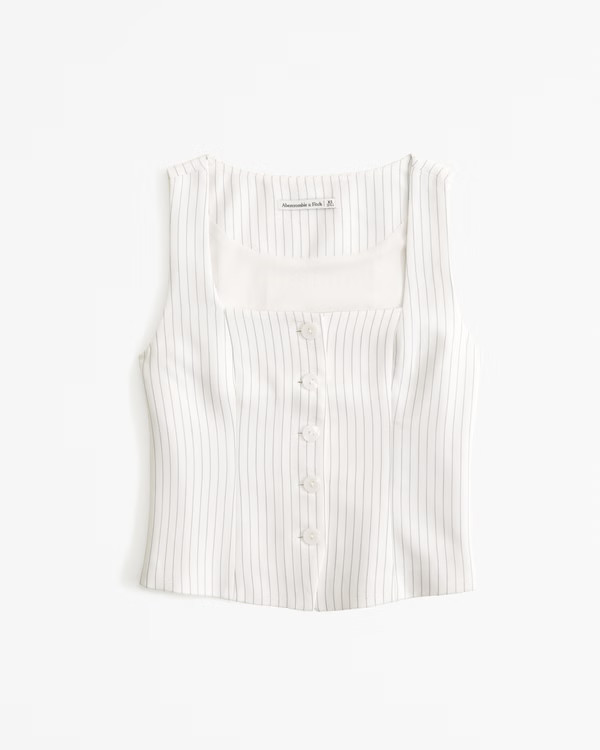 The A&F Mia Tailored Vest Squareneck Set Top | Abercrombie & Fitch (US)