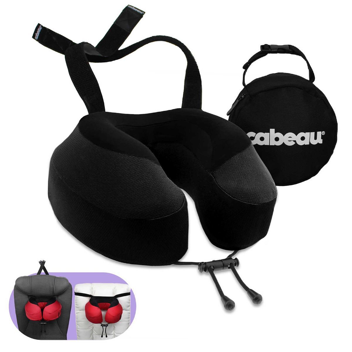 Cabeau Evolution S3 Memory Foam Travel Neck Pillow with Seat Strap, One Size | Target