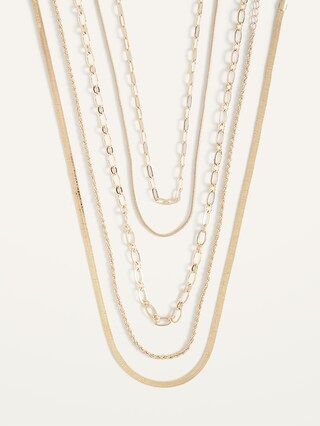 Gold-Toned Five-Strand Layered Necklace for Women | Old Navy (US)