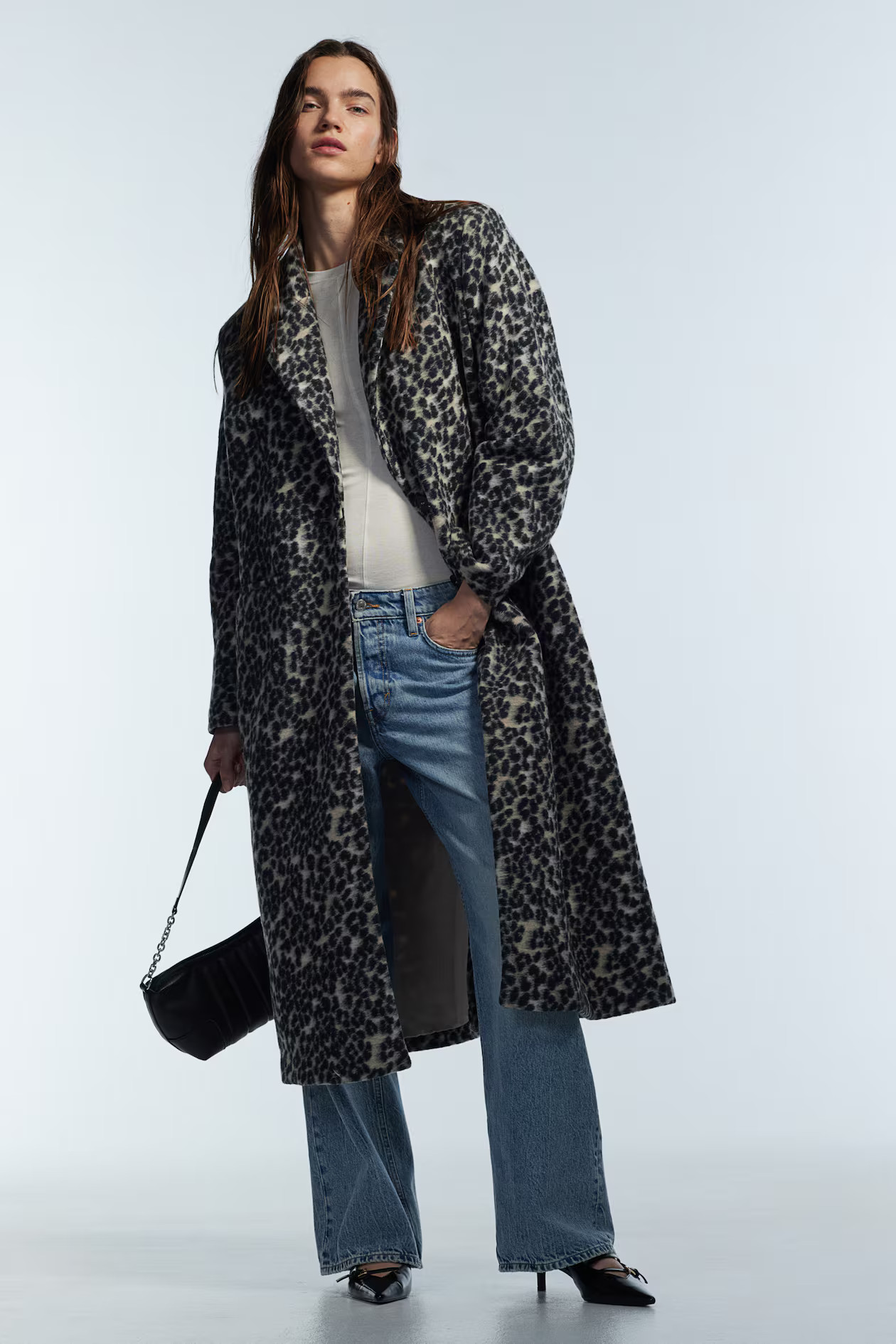 Single-breasted Coat - Dark gray/leopard print - Ladies | H&M US | H&M (US + CA)