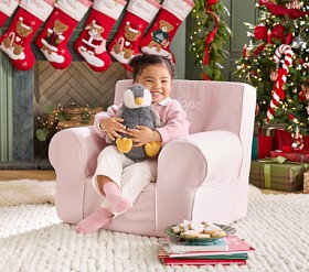 Anywhere Chair®, Pearl Twill With White Piping | Pottery Barn Kids