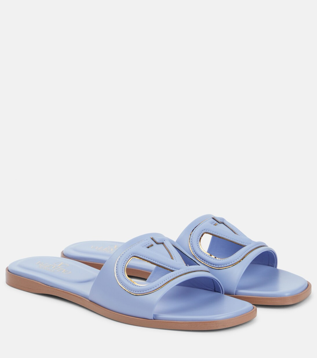 VLogo Signature cutout leather slides | Mytheresa (DACH)