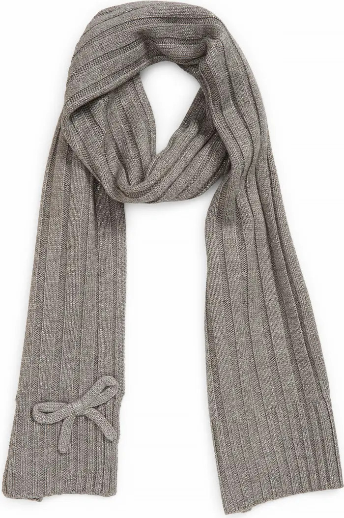 metallic bow knit scarf | Nordstrom