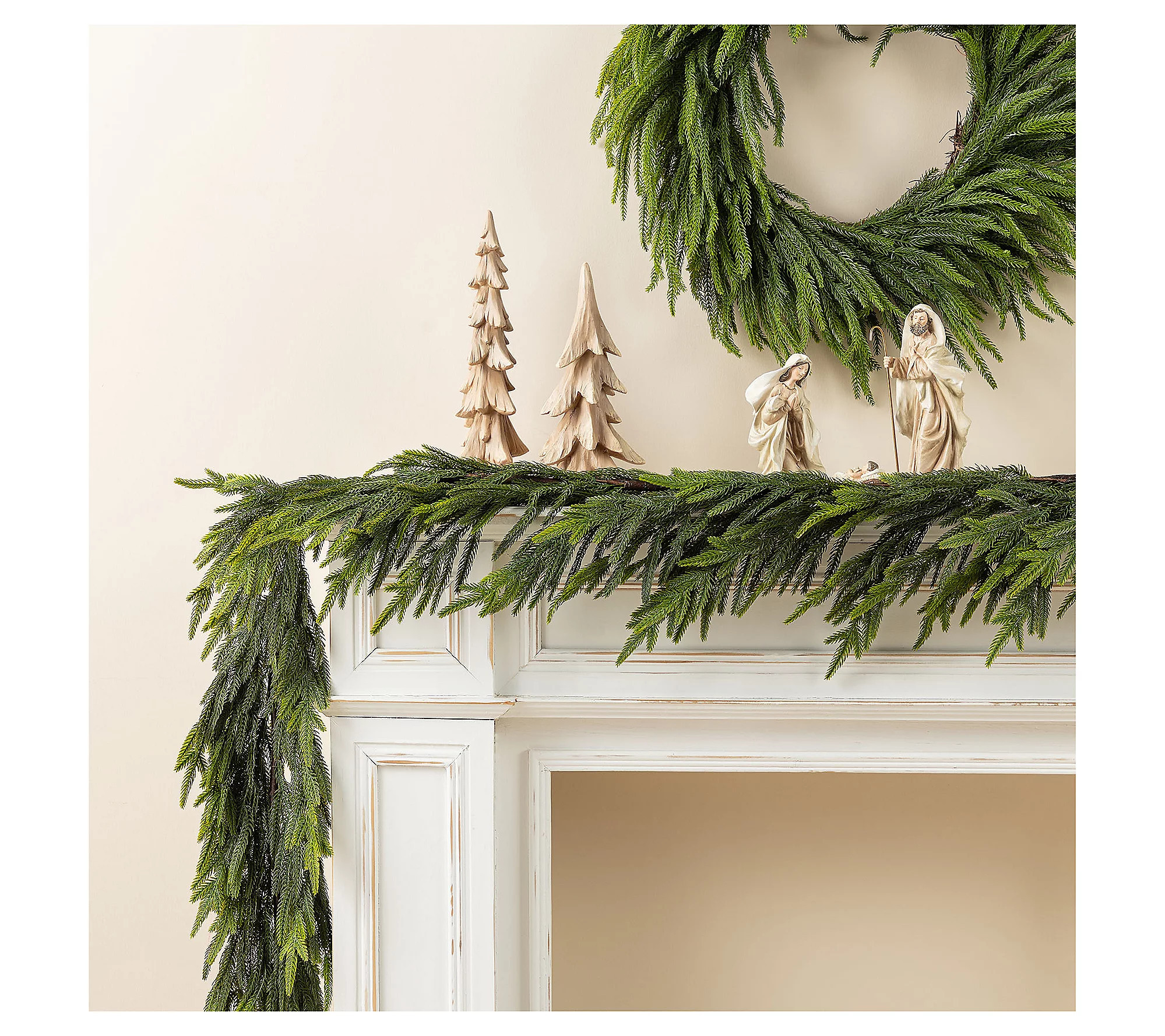 Glitzhome 6' Christmas Green Pine PE Garland Se t of 2 | QVC
