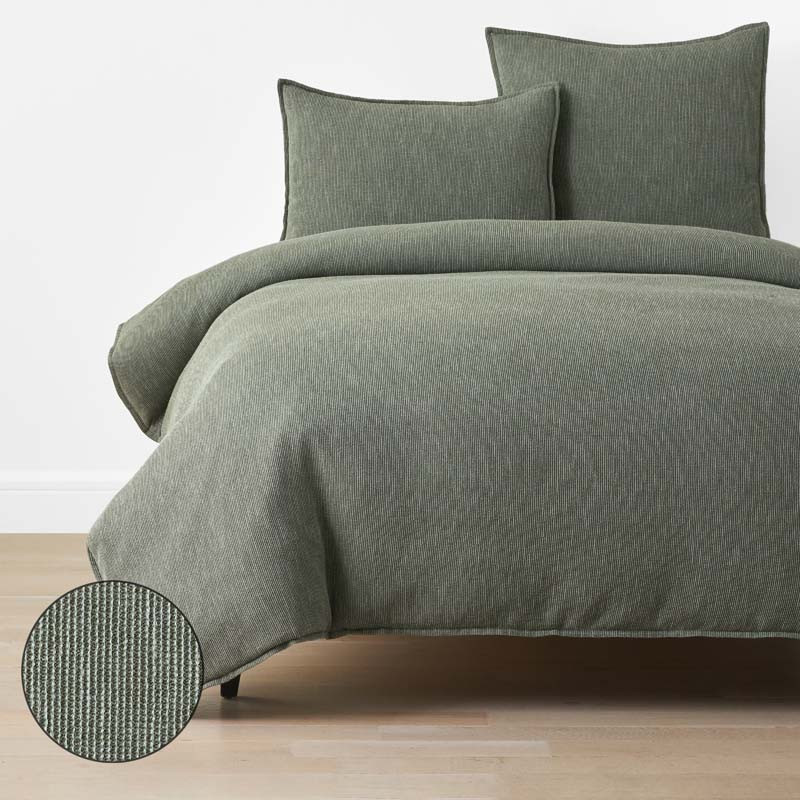 Mini Waffle Duvet Cover - Olive, Twin/Twin XL | The Company Store
