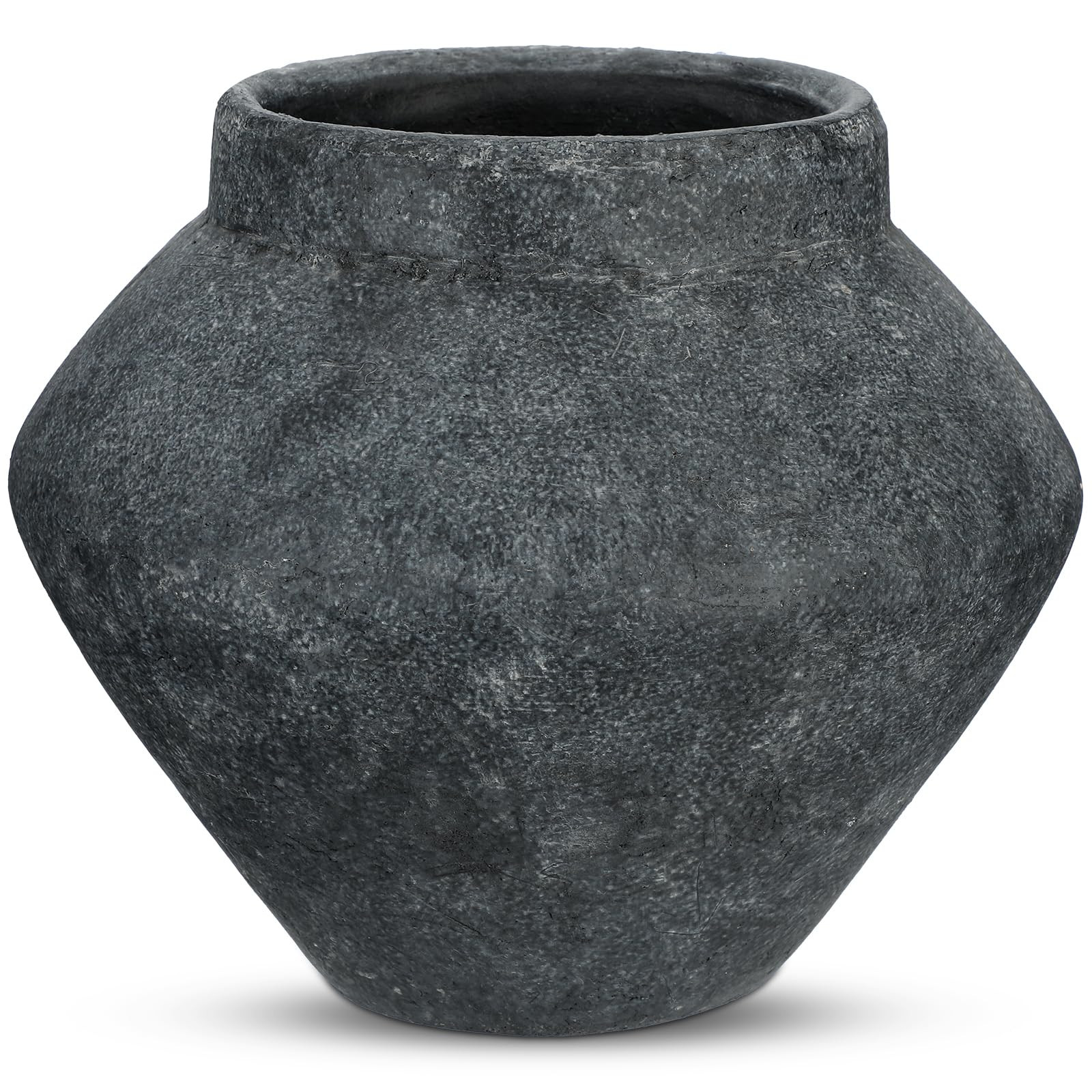 Briful Large Rustic Ceramic Vase with Distressed Finish, 8.2'' Tall Wide-Belly Decorative Flower ... | Amazon (US)