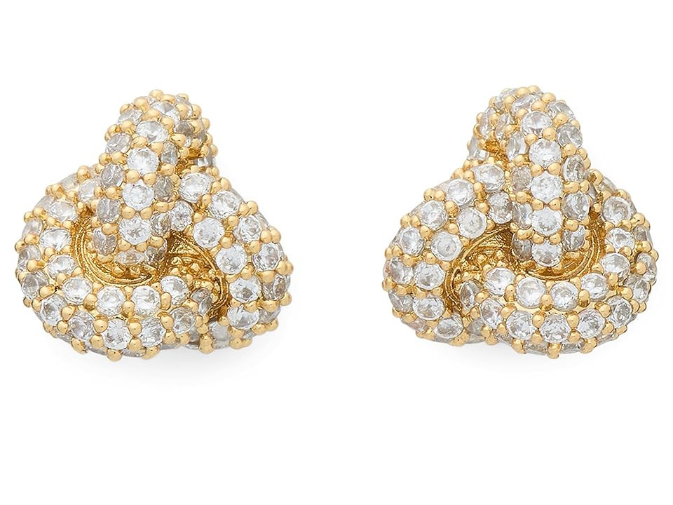 Kate Spade New York Double Knot Pave Studs Women's Earring Clear/Gold | Zappos