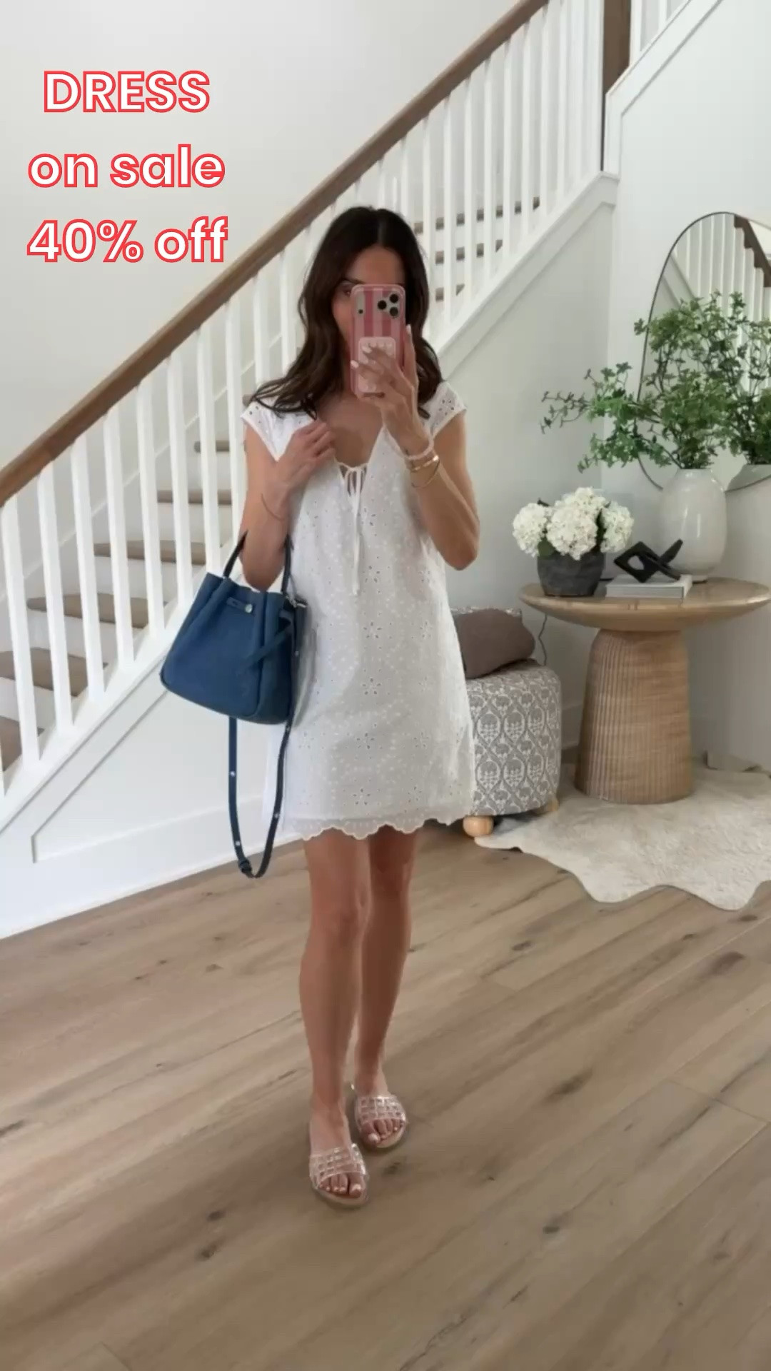White eyelet dress, 40% off. I'm wearing size XS.

#LTKootd #LTKOver40 #LTKSaleAlert