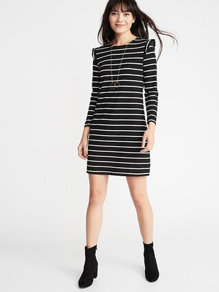 Ruffle-Trim Ponte-Knit Shift Dress for Women | Old Navy US