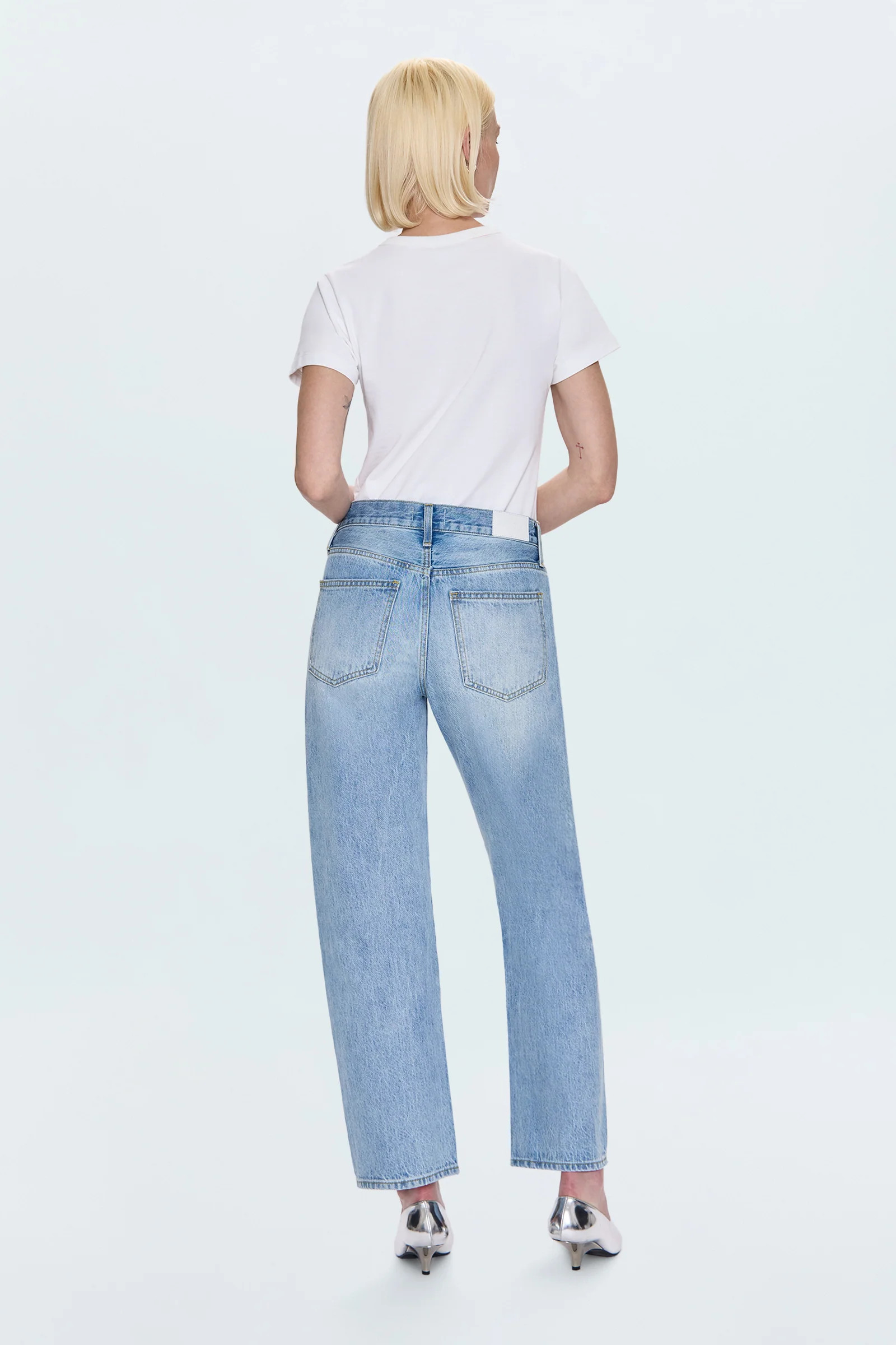 Lexi Mid Rise Bowed Straight Jean - Aries | Pistola Denim