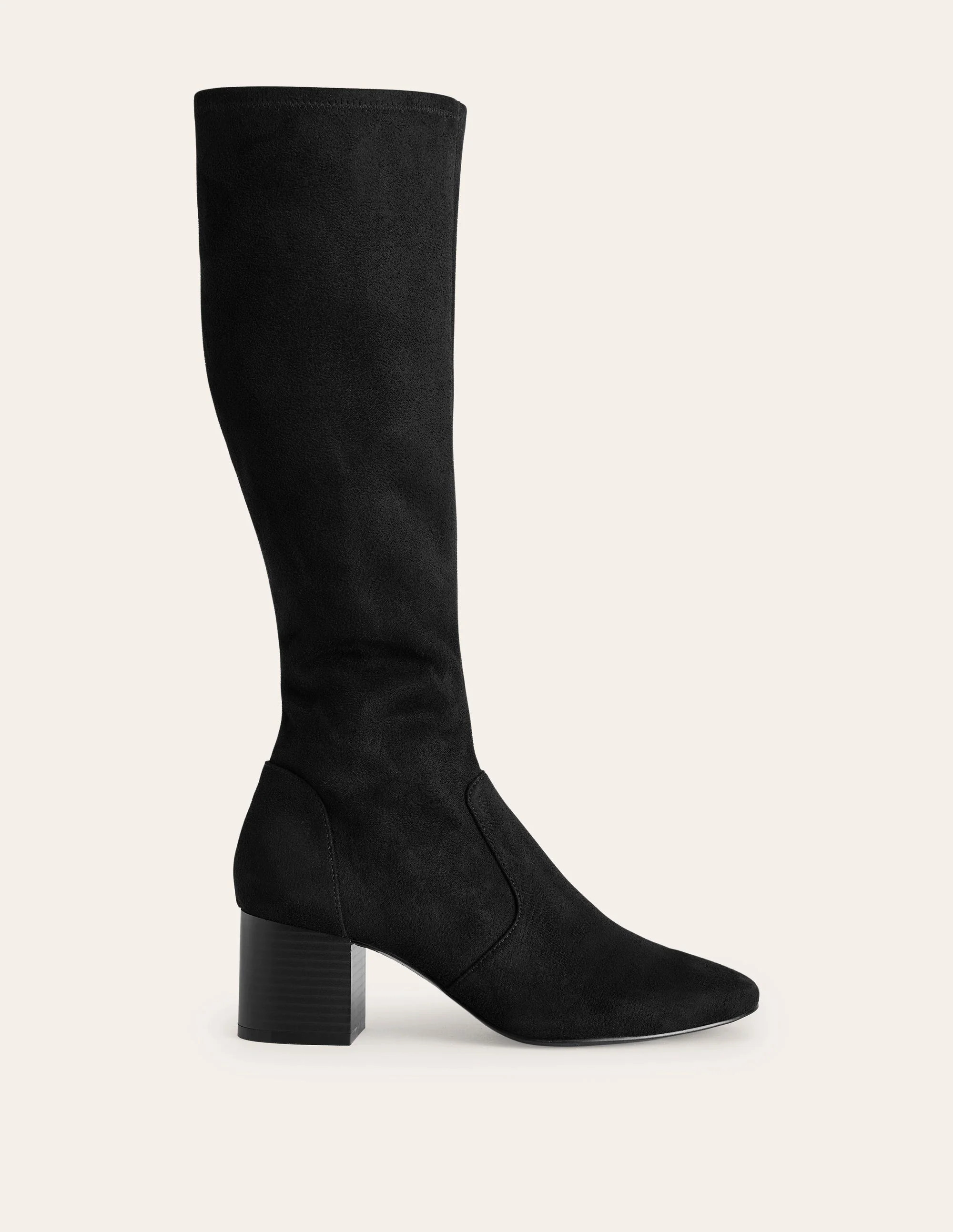 Stretch Knee Heel Boots-Black | Boden UK