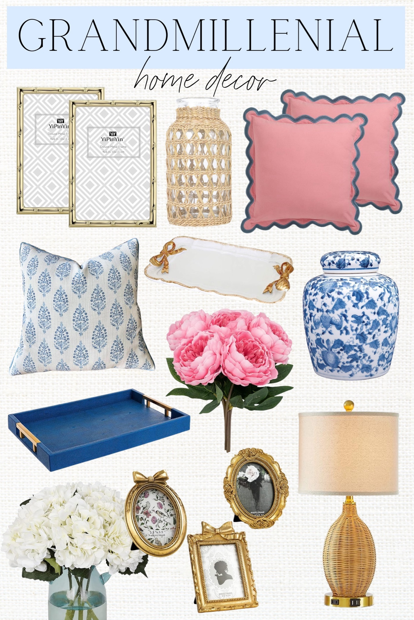 Coastal grandmillenial decor, coastal granddaughter decor, tortoise vase, blue & white decor, wicker lamp, gold bamboo frame, scalloped pillows, blue & white pillow

#LTKfindsunder50 #LTKhome #LTKfindsunder100