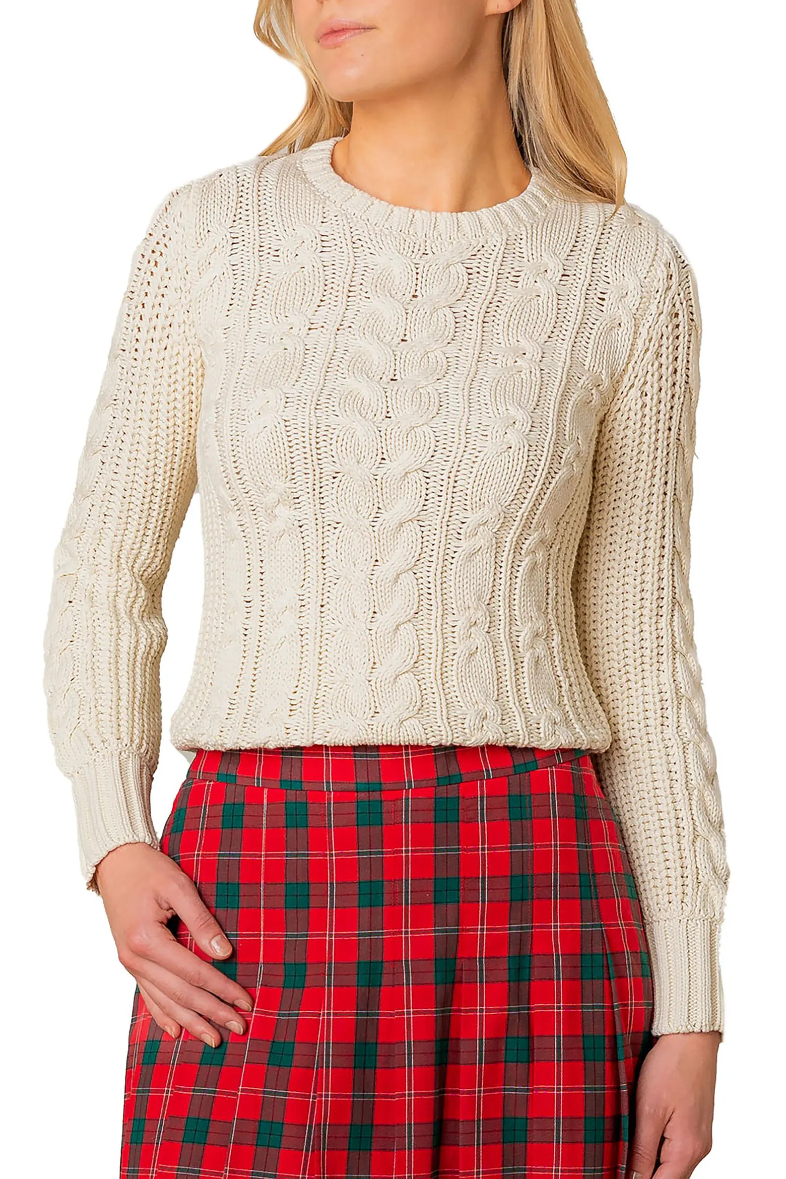 Organic Peasant Sleeve Cable Sweater (Women) | Nordstrom | Nordstrom