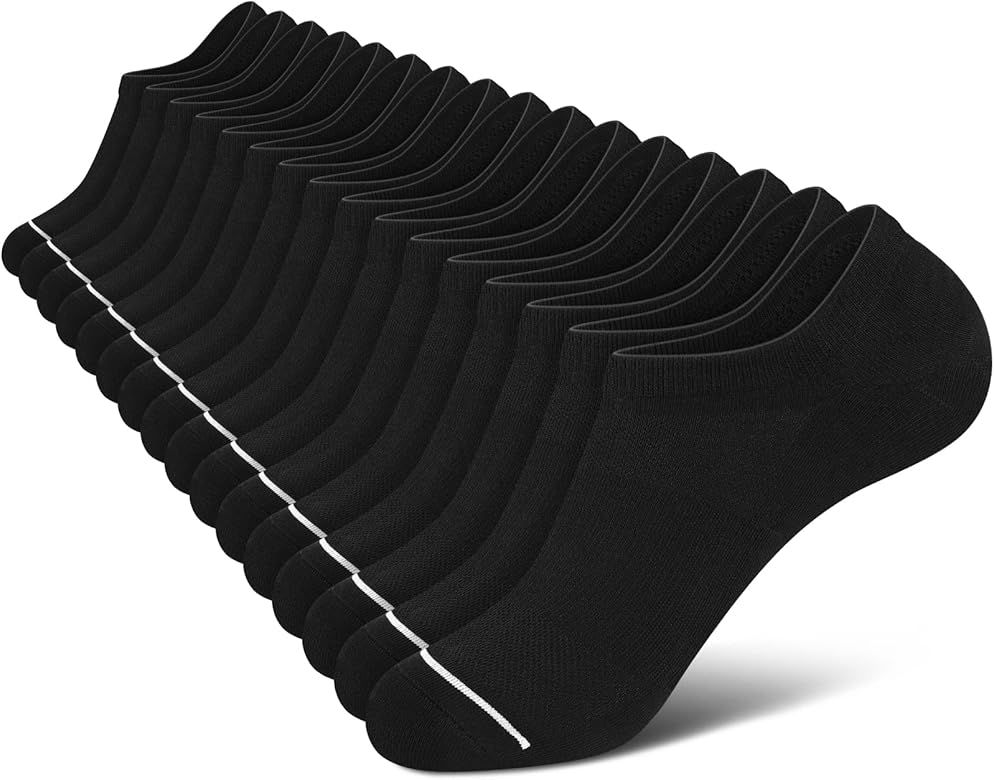No Show Socks Men Ankle Socks for Men Low Cut Casual Cotton Socks, 8 Pairs Short Non-Slip Invisib... | Amazon (US)