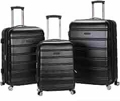 Rockland Melbourne Hardside Expandable Spinner Wheel Luggage, Black, 3-Piece Set (20/24/28) | Amazon (US)