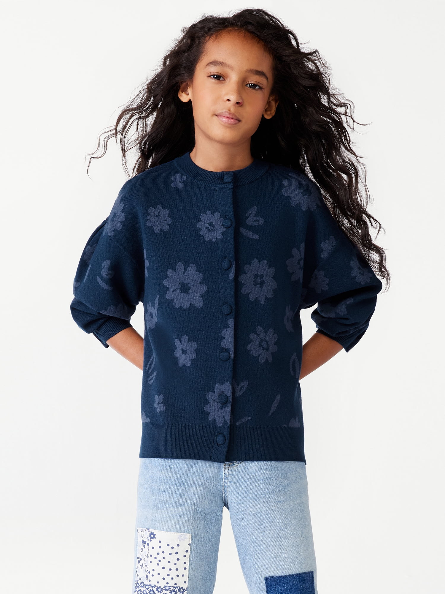 Free Assembly Girls Long Sleeve Cardigan, Sizes 4-18 | Walmart (US)