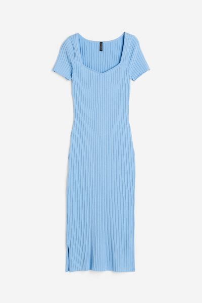 Rib-knit Bodycon Dress | Blue Dress Dresses | Sweater Dress | Midi Dress Dresses | HM Dress Outfit | H&M (US + CA)