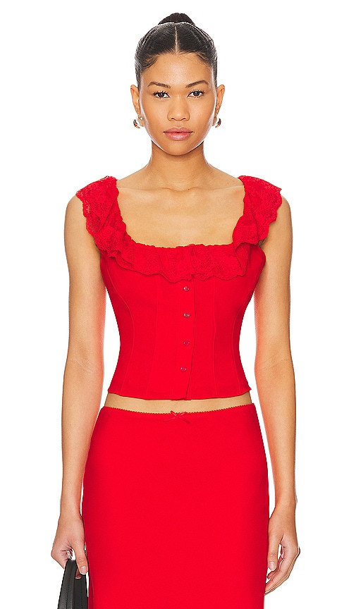 GUIZIO Paloma Top in Red. - size XXS | Revolve Clothing (Global)
