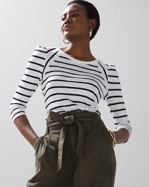 ¾ Sleeve Raglan Tee | White House Black Market