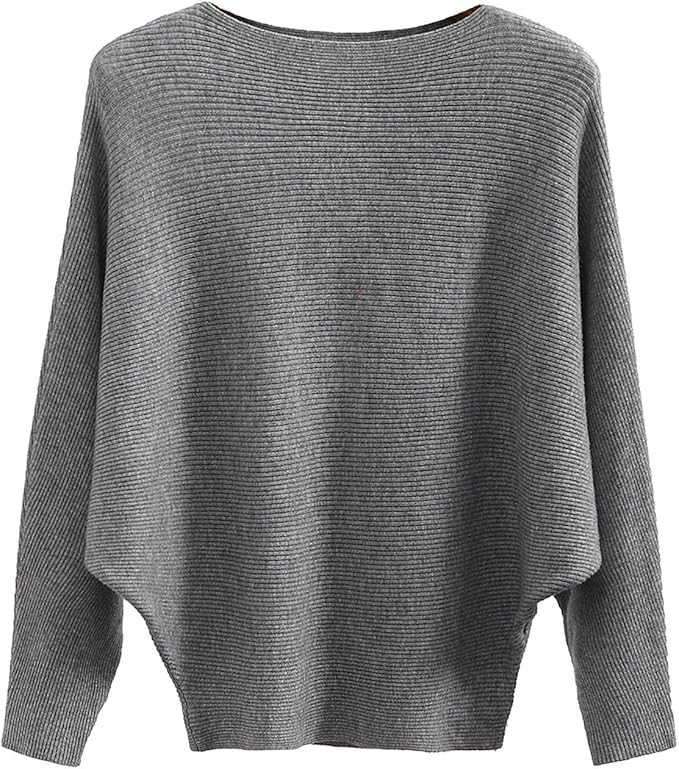 GABERLY Boat Neck Batwing Sleeves Dolman Knitted Sweaters and Pullovers Tops for Women | Amazon (US)