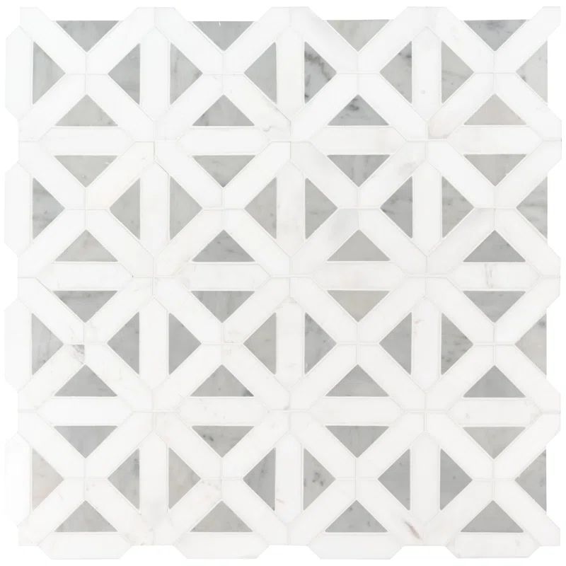 Bianco Dolomite 12" x 12" Marble Grid Mosaic Wall & Floor Tile | Wayfair North America