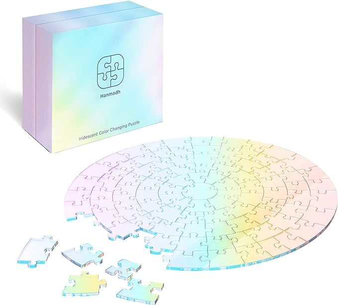 Hanmadh Clear Impossible Round Jigsaw Puzzle - Color Changing Monochrome Transparent Blank Acryli... | Amazon (US)