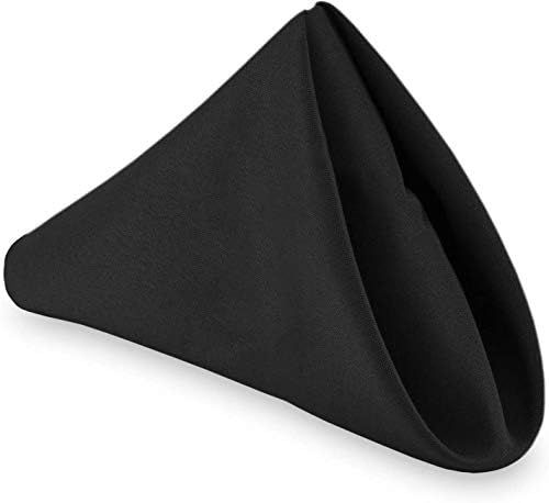 PLOYMONO Black Heavy Duty Cloth Napkins - 17 x 17 Inch Solid Washable Polyester Dinner Napkins - ... | Amazon (US)