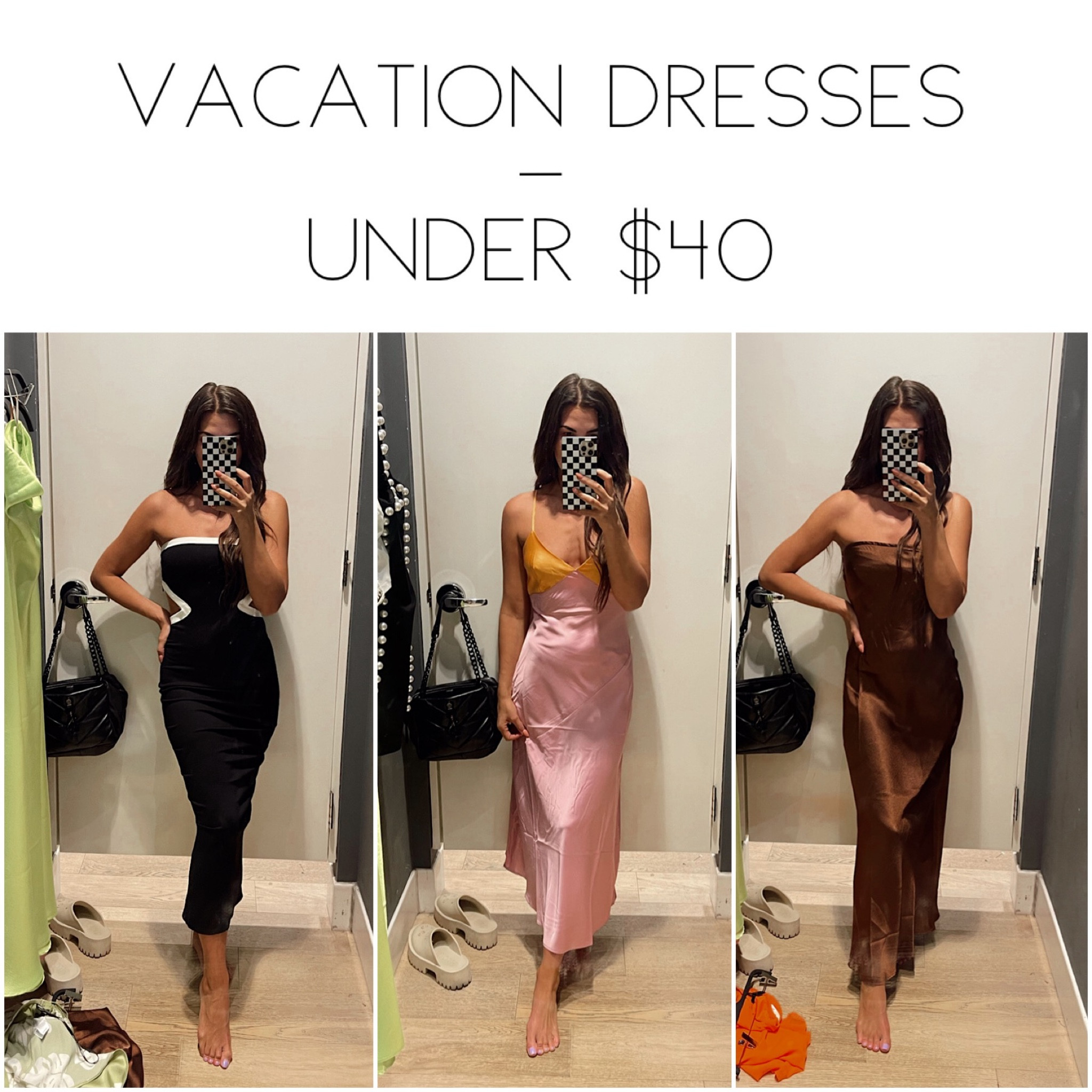 Forever 21 Vacation Dresses - Under $40

1. Midi Tube Dress 
     (wearing a small) 
2. Colorblock Satin Slip Dress 
     (wearing a small)
3. Satin Strapless Maxi Dress 
     (wearing a small) 


#LTKstyletip #LTKtravel #LTKunder50